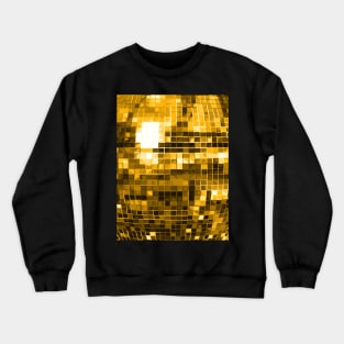 Gold Yellow Mirrored Disco Ball Pattern Crewneck Sweatshirt